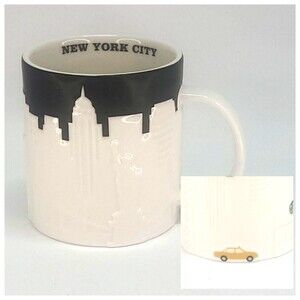 Starbucks New York City Coffee Mug Raised Skyline Relief Taxi Yellow Cab 2012